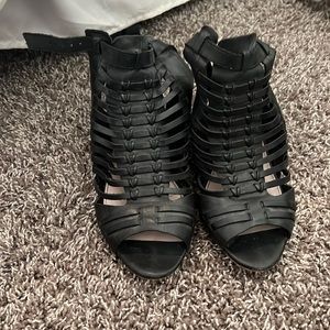 Black heeled sandals